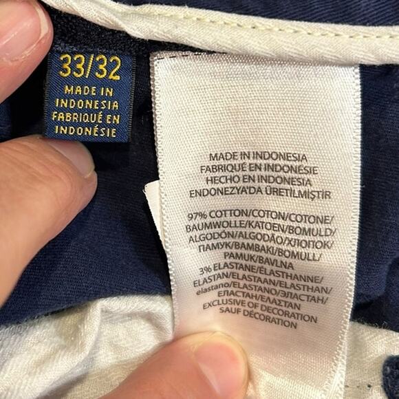POLO RALPH LAUREN Navy Blue 5 Pocket Cotton Straight Pants Men's Size 33 x 32 - Picture 5 of 9